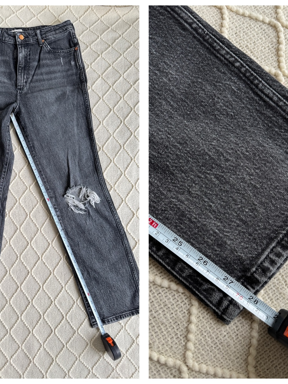 Wrangler Wild West High Rise Straight Leg Distressed Gray Jeans W28 L28 - Picture 10 of 10